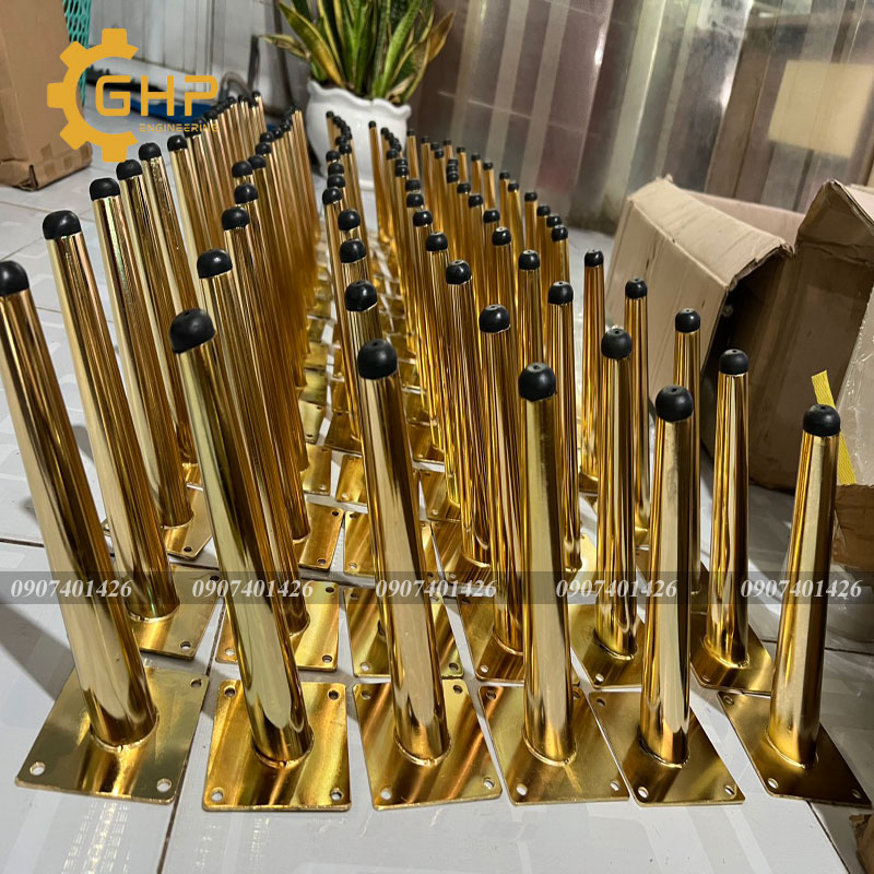 Chân bàn ghế sofa xi mạ vàng 20cm